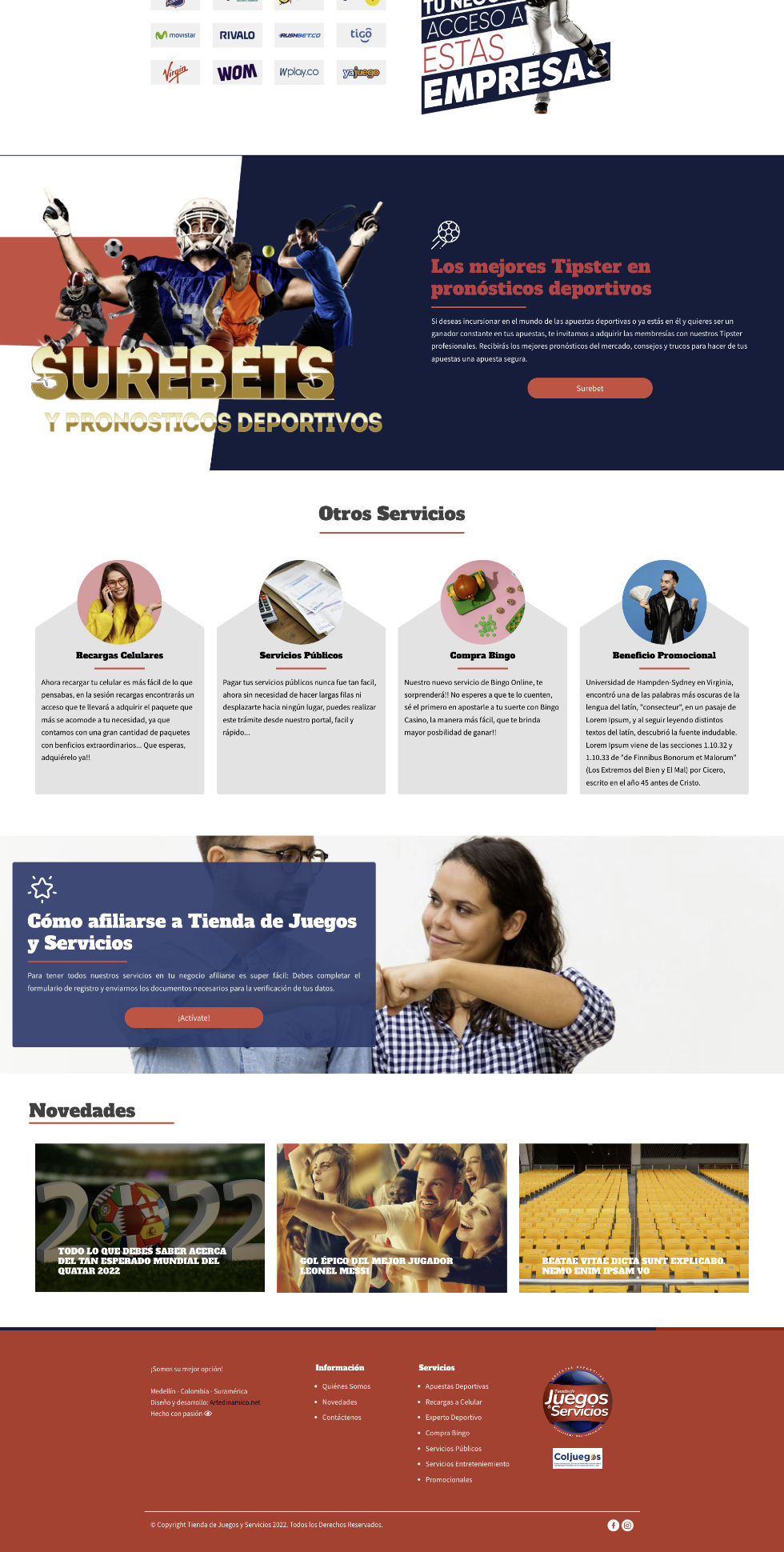 Tienda de Juegos y Servicios